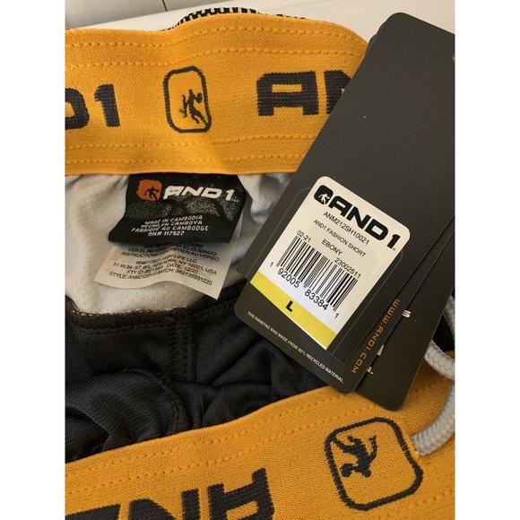 NEW AND1  Men's Sz L Long Mesh Basketball Shorts‎ Gray NWT - Picture 2 of 7